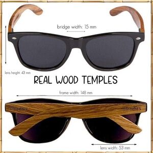 Woodies Real Wood(Walnut) Sunglasses unisex lightweight Black GREAT GIFT! NEW
